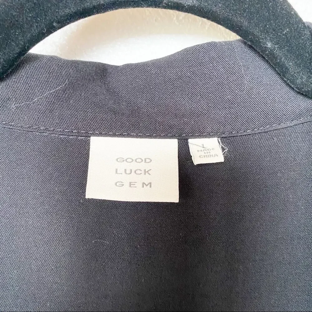Good Luck Gem Lightweight Shirt Jacket Black Size Large